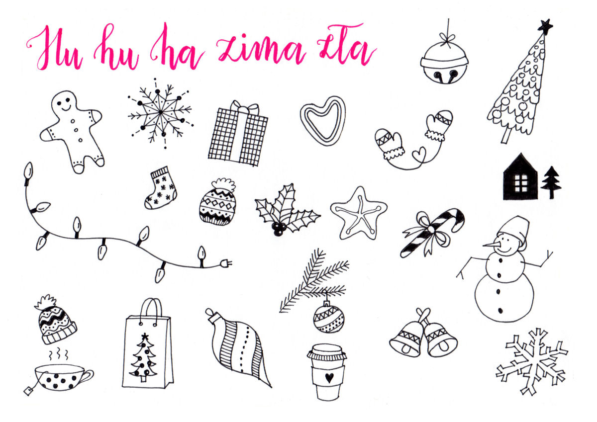 sierysuje.pl kartki świąteczne doodle