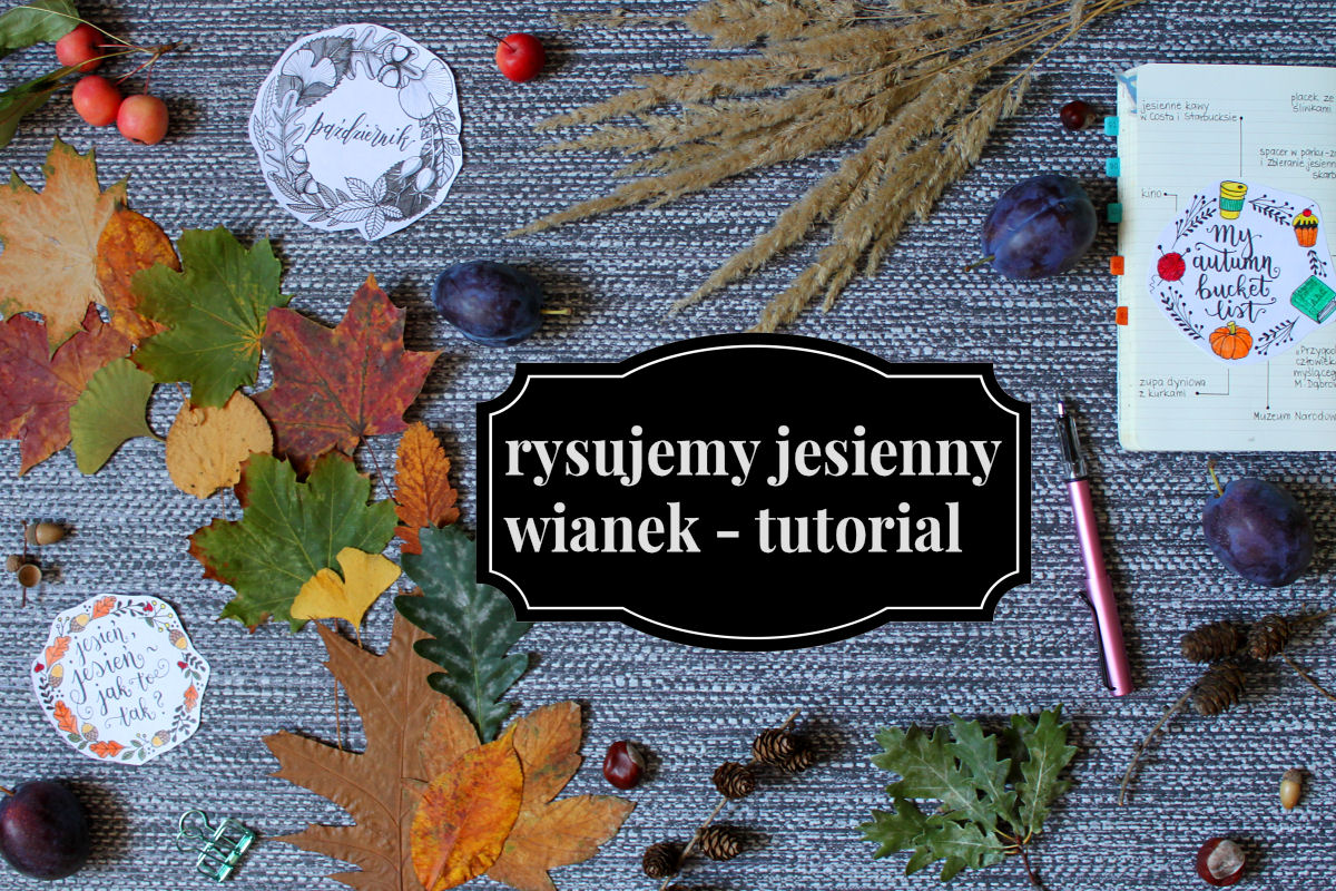 doodle rysunki bujo bullet journal sierysuje.pl jesienny wianek tutorial