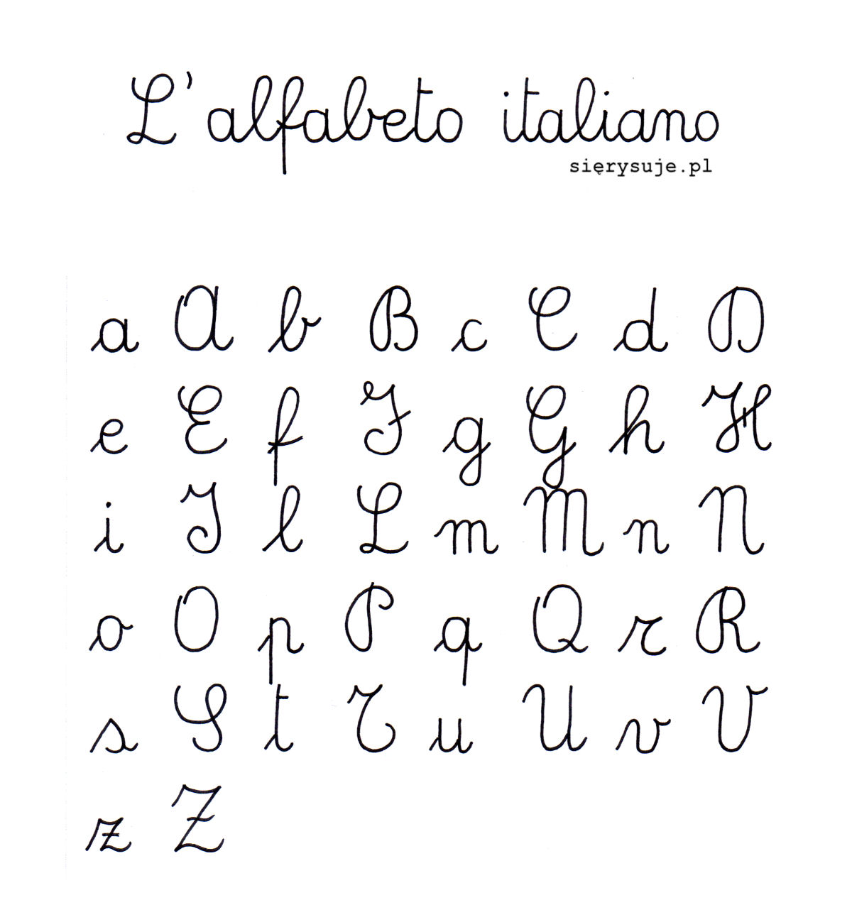 sierysuje.pl pismo szkolne we Włoszech włoskie pismo elementarzowe